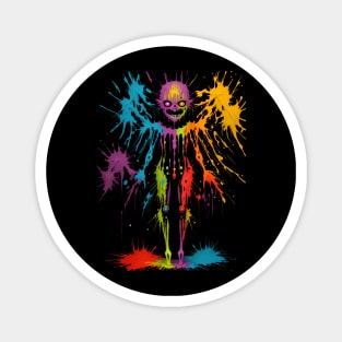 Scary demon color splash Magnet